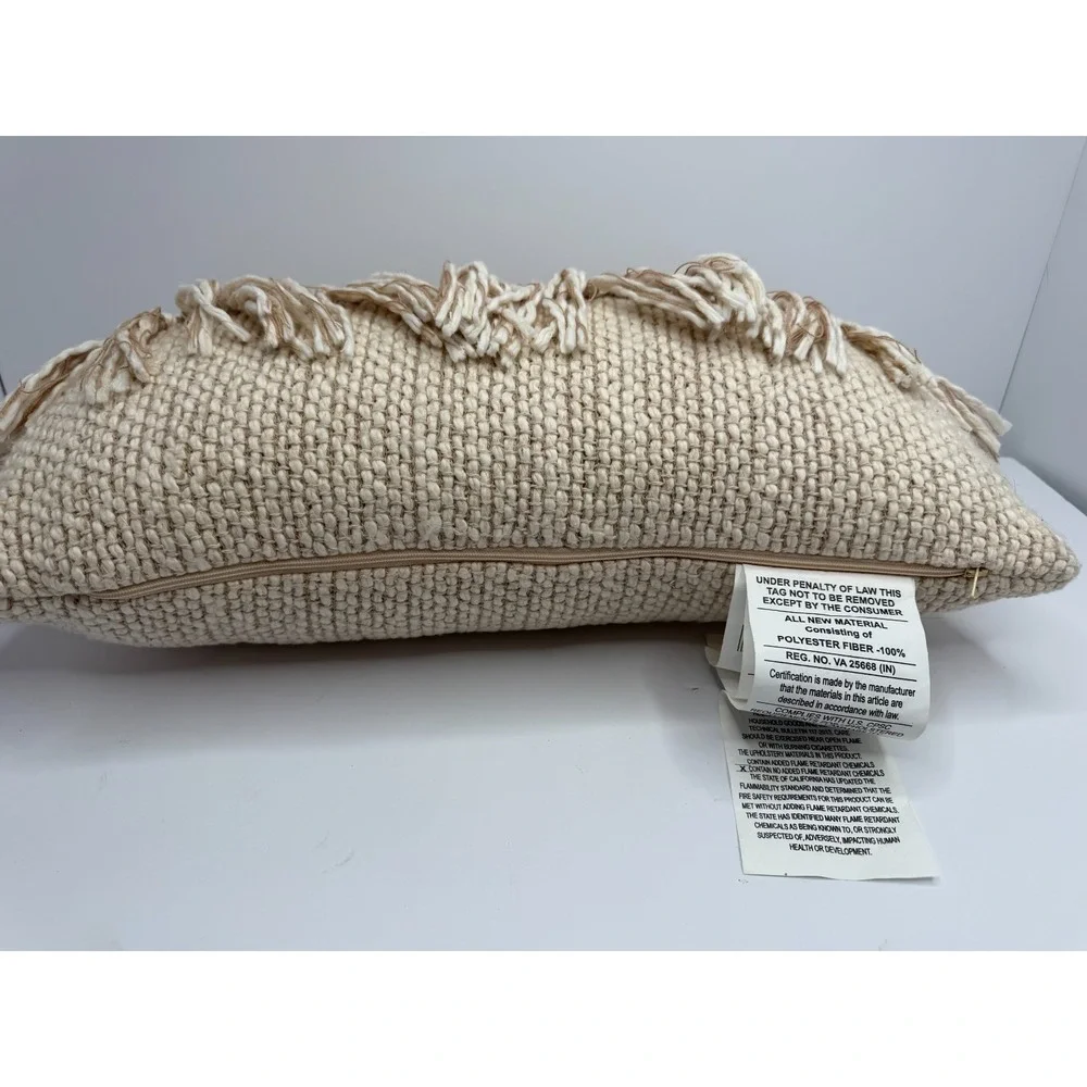 Ashley Medea by Signature Design Tan/Ivory Decorative Pillow 12 x 20 Tassels